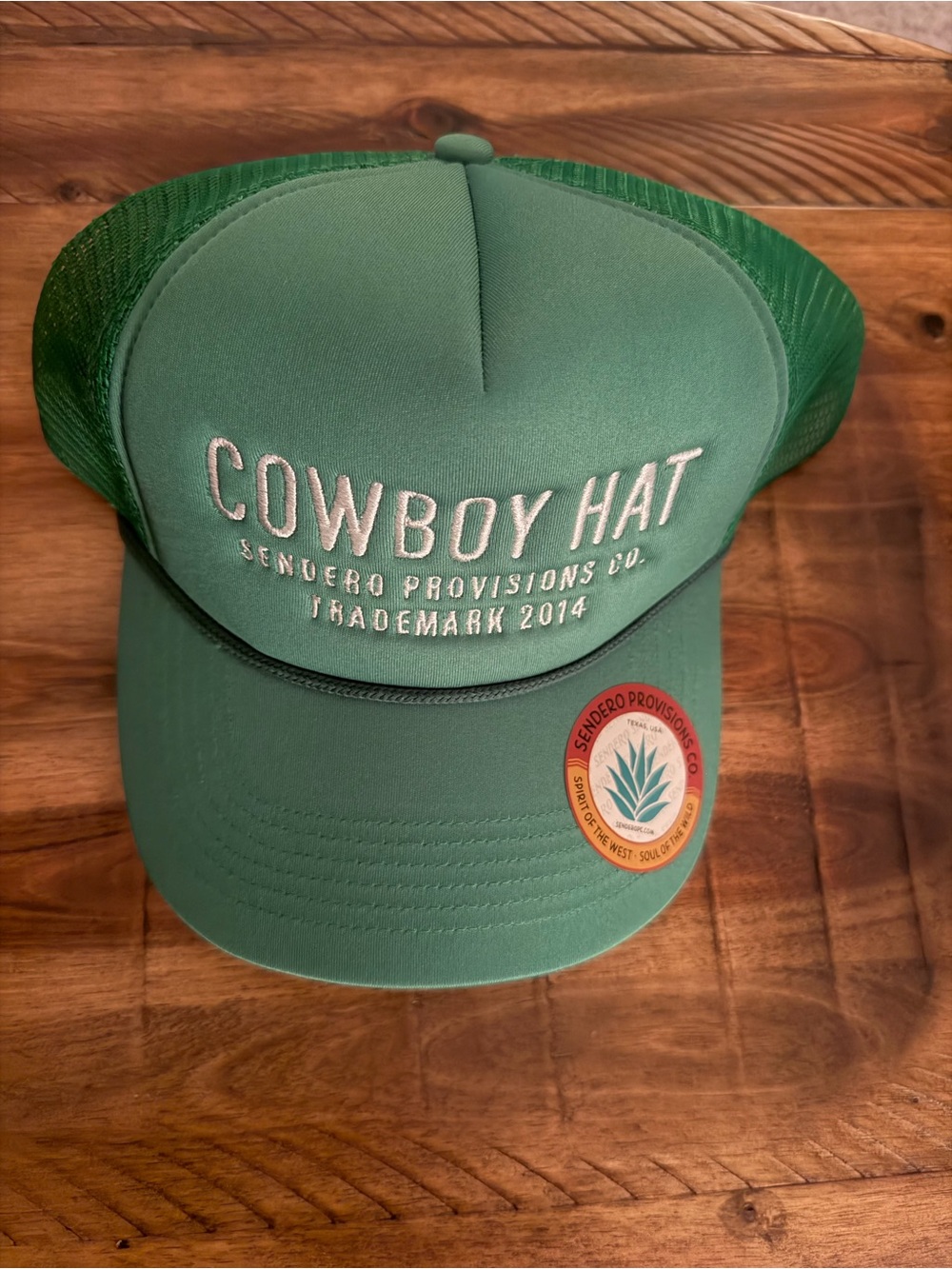 Sendero Provisions Green Cowboy Hat Trucker Cap - Mesh Back